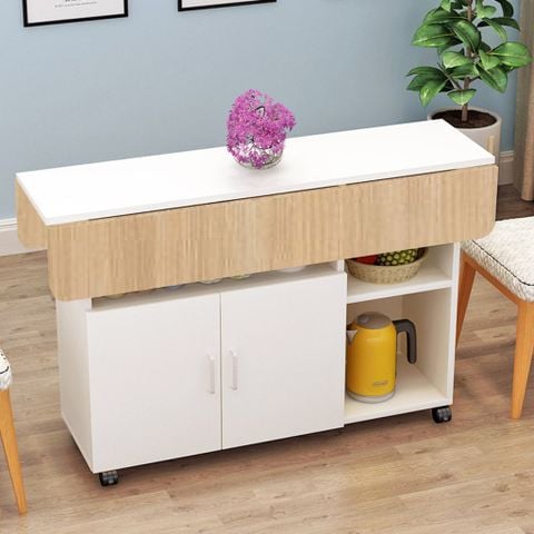Bàn Ăn Gấp Gọn Xoay 360 Kèm Ngăn Tủ 2 Cánh Thông Minh - Nội Thất IGA - GP286