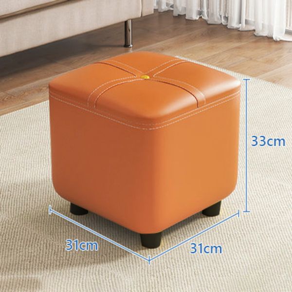 Ghế Đôn Da Simili Chân Nhựa Phong Cách Bắc Âu - Nội Thất IGA - GC16