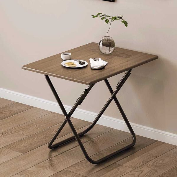 Bàn Ăn Gấp Gọn Khung Sắt Màu Vân Gỗ Óc Chó Sang Trọng - Nội Thất IGA - GM99