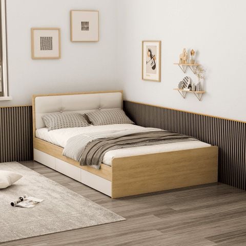 Giường Gỗ Đơn Kèm 3 Ngăn Kéo Lớn Tiện Dụng - Nội Thất IGA - GP239