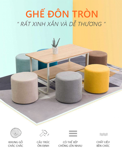 [Giảm giá 60%] Ghế Đôn Tròn, Gác Chân - IGA - GC14