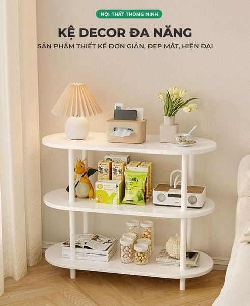 Decor Kệ Oval 3 Tầng Gỗ MDF Cao Cấp - Nội Thất IGA - GM163