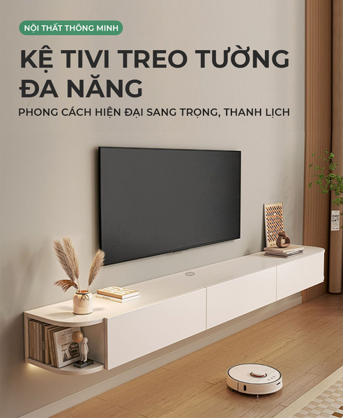 Kệ Tivi Treo Tường 3 Cánh Mở Tiện Nghi - Nội Thất IGA - GP326