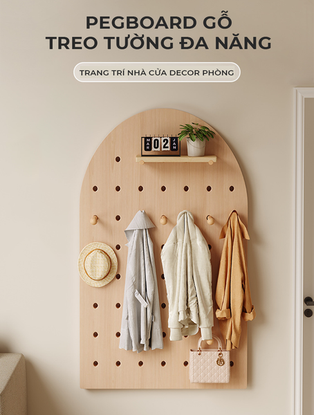 Bảng Pegboard có góc bo tròn hiện đại treo tường - Nội thất IGA - GP330
