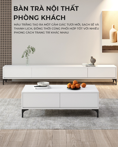 Decor Bàn Trà Sofa Tích Hợp Ngăn Kéo Tiện Dụng Phong Cách Bắc Âu - Nội Thất IGA - GP319