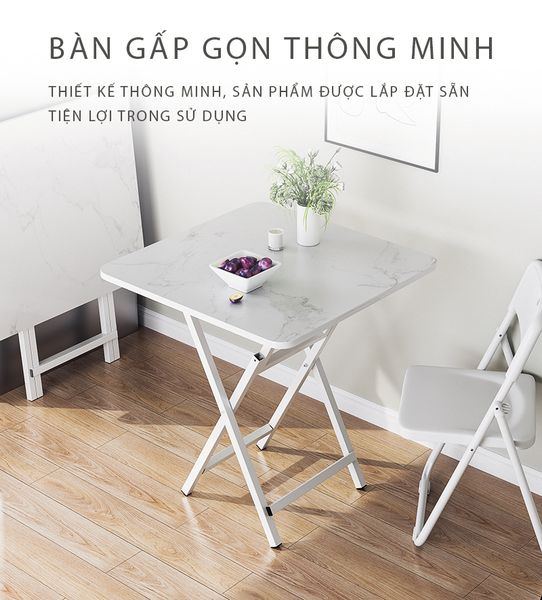 Bàn Ăn Gấp Gọn Thông Minh Màu Trắng Tạo Điểm Nhấn Cho Phòng Bếp - GM125 - Hết hàng