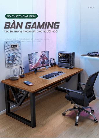 Bàn Làm Việc - Bàn Học Chân Sắt Có Ngăn Tủ Nhỏ Để Đưng Đồ Siêu Tiện Lợi - Nội Thất IGA - GM68