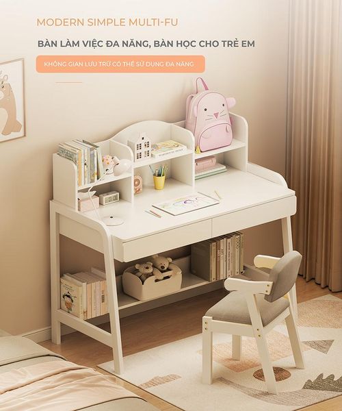 Bàn Học Sinh Kèm Giá Sách Để Bàn Tiện Dụng - Nội Thất IGA - GM144.11