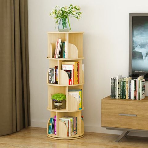 Kệ Sách Xoay 360 Độ Nhỏ Gọn 3-5 Tầng Màu Trắng/Vân Gỗ - Nội Thất IGA - GP269