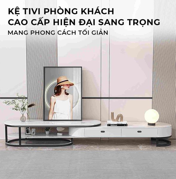 Kệ tivi bọc da khung sắt - GM152