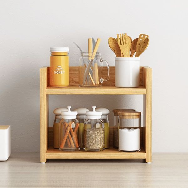 Kệ Đựng Gia Vị Gỗ MDF 2 Tầng Đa Năng - Nội Thất IGA - GA18