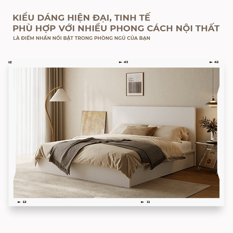 Giường đôi pallet gỗ thiết kế hiện đại, đa dạng kích thước - Nội thất IGA - GP340