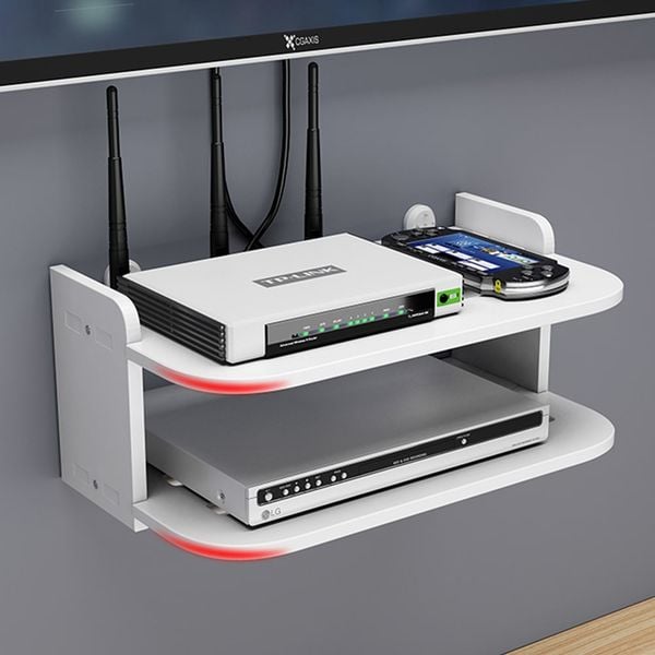 Kệ Treo Tường Định Tuyến Wifi Màu Trắng Chống Thấm Nước - Nội Thất IGA - IG407