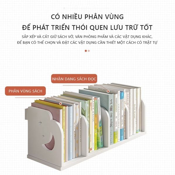 Kệ Sách Để Bàn Gỗ Nhựa 4 Ngăn Nhỏ Gọn, Tiện Lợi, Phù Hợp Cho Trẻ Nhỏ - Nội Thất IGA - IG410