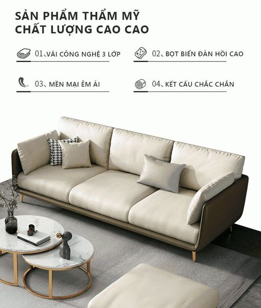 Ghế SOFA Phòng Khách Kiểu Dáng Trẻ Trung, Có Độ Đàn Hồi Cao - Nội Thất IGA - GC34