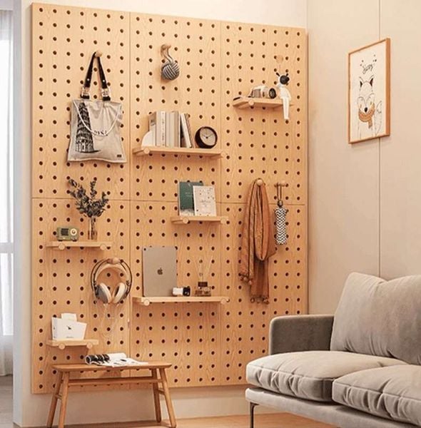 Bảng PEGBOARD Gỗ Treo Tường Hỗ Trợ Trang Trí Không Gian Phòng - Nội Thất IGA - GP295