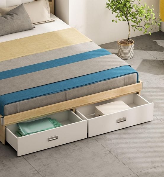 Giường Gỗ MDF Đệm Da Êm Ái Tặng Kèm Kệ Đầu Giường - Nội Thất IGA - GP235 / GP235A