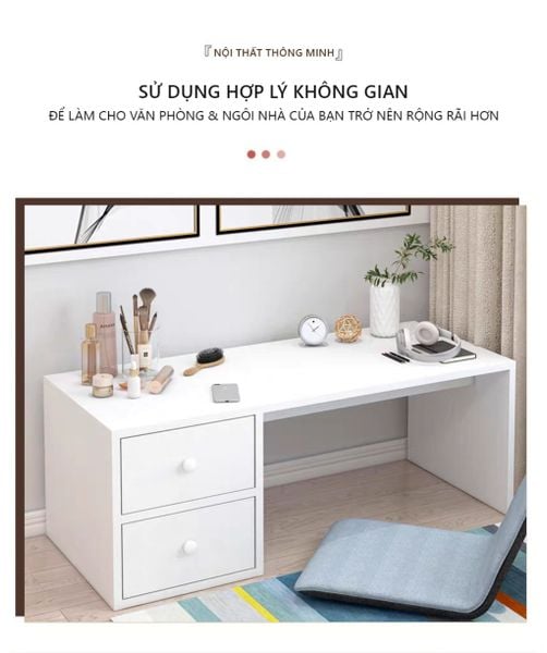 Bàn Ngồi Bệt Đa Năng Full Trắng Giúp Không Gian Sang Trọng - Nội Thất IGA - GP259