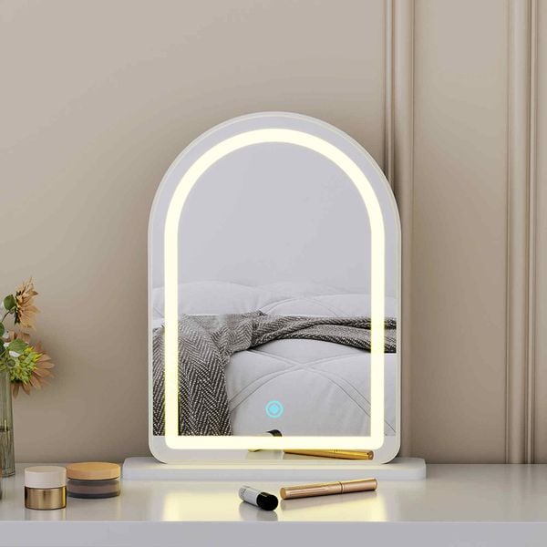 Gương có đèn LED cảm ứng để bàn trắng GP402