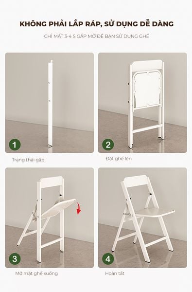 Ghế gấp gọn đa năng trắng - GM192