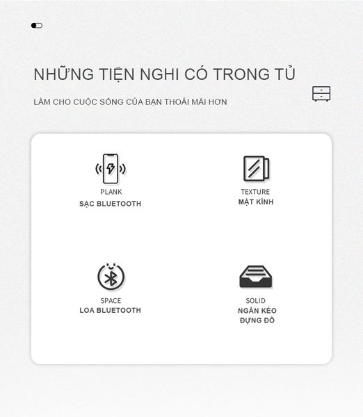 Tab Đầu Giường Bằng Da Tích Hợp Sạc Bluetooth, Đèn Led Hiện Đại - Nội Thất IGA - GA36