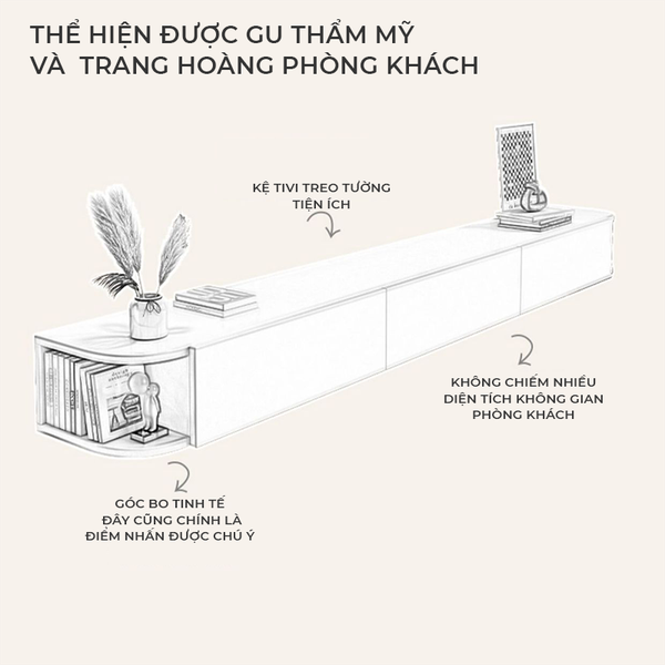 Kệ Tivi Treo Tường 3 Cánh Mở Tiện Nghi - Nội Thất IGA - GP326