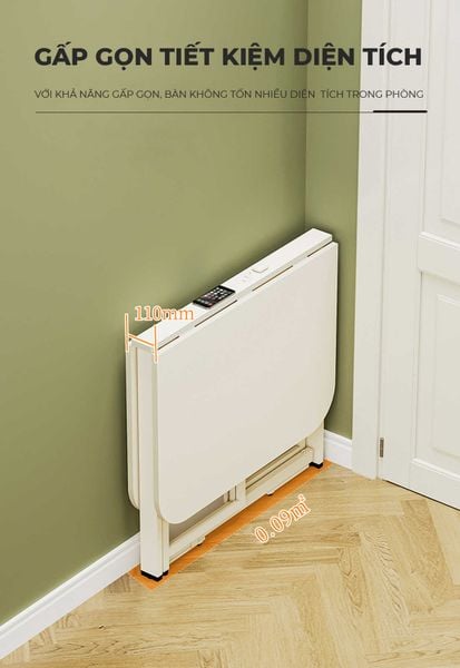 Bàn ăn gấp gọn đa năng thông minh màu trắng - GM202