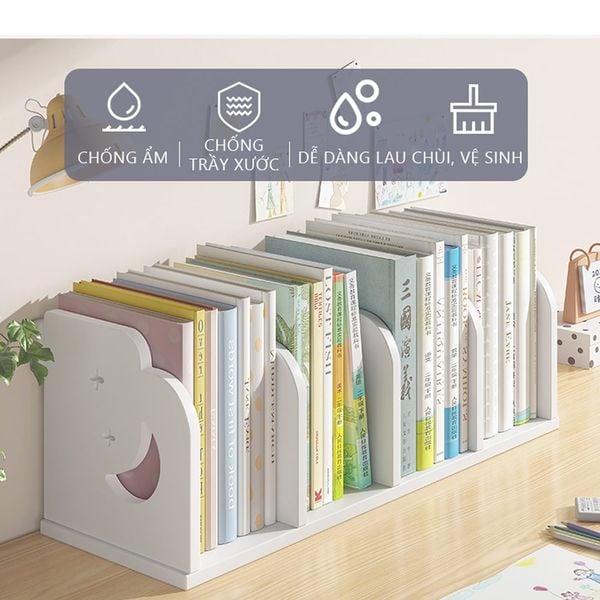Kệ Sách Để Bàn Gỗ Nhựa 4 Ngăn Nhỏ Gọn, Tiện Lợi, Phù Hợp Cho Trẻ Nhỏ - Nội Thất IGA - IG410