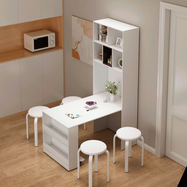 Bàn Ăn Gấp Gọn Kèm Kệ Tủ Đa Năng - IGA - GP308.01