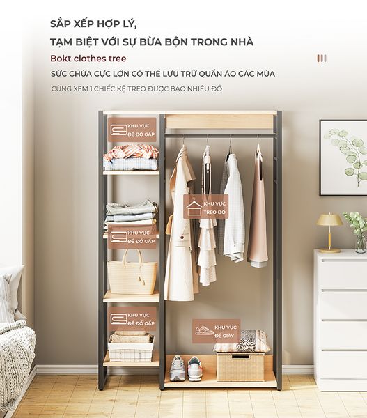 Kệ Treo Quần Áo L Hanger, Tiết Kiệm Diện Tích Gấp 2 Lần - Nội Thất IGA - GM08