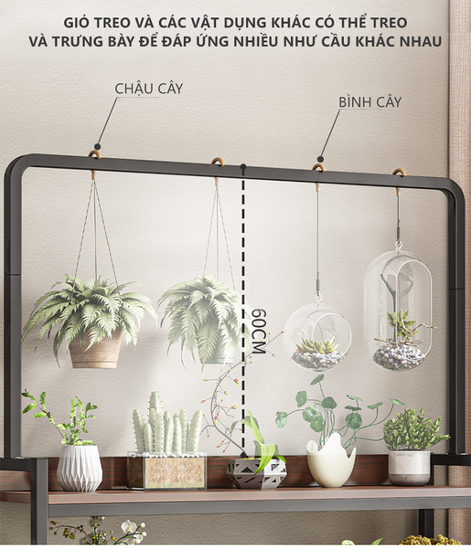 Kệ Cây 3-4 Tầng Gỗ MDF 15 Ly Đa Năng Màu Óc Chó - Nội Thất IGA - GM124