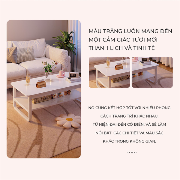 Bàn Trà Sofa Vân Gỗ Thiết Kế 2 Tầng Gọn Nhẹ - Nội Thất IGA - GM135