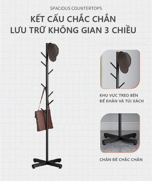 Cây Treo Quần Áo Móc Chéo Kim Loại 3 Chiều - Nội Thất IGA - GM93.22 - Hết hàng