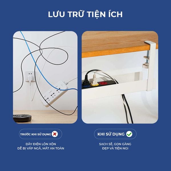 Khay đi dây điện gầm bàn làm việc 600 - GM177