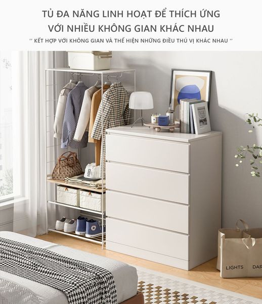 Tủ Quần Áo Ngăn Kéo Phong Cách Bắc Âu Tối Giản - Nội Thất IGA - GP284