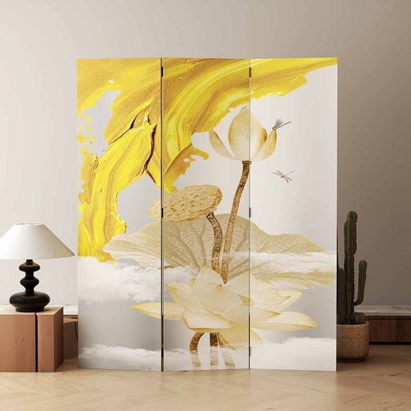 Bình phong 3 tấm canvas họa tiết nghệ thuật - GP394