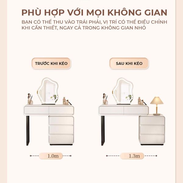 Bàn trang điểm TC chân sắt đen gỗ trắng - GM154 - Hết hàng