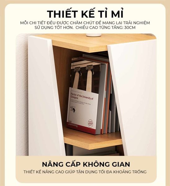Kệ góc vân gỗ trắng đơn giản - GP395
