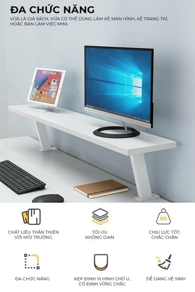 Kệ Màn Hình Trắng IGA Tối Giản - GM215
