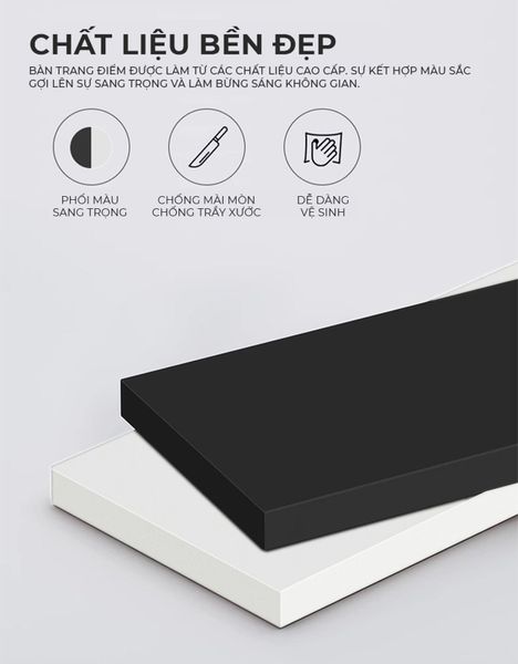 Bàn trang điểm đen trắng phong cách tối giản - GP367