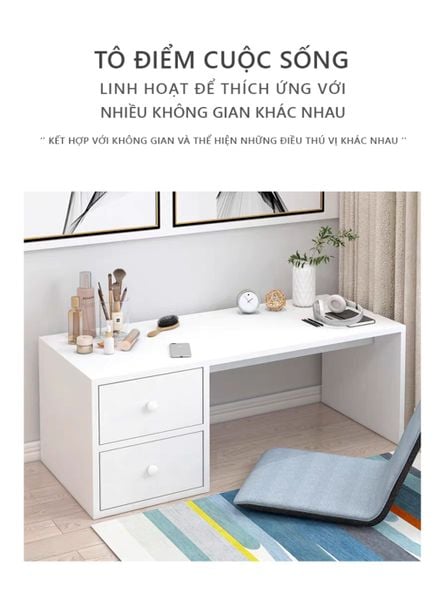 Bàn Ngồi Bệt Đa Năng Full Trắng Giúp Không Gian Sang Trọng - Nội Thất IGA - GP259