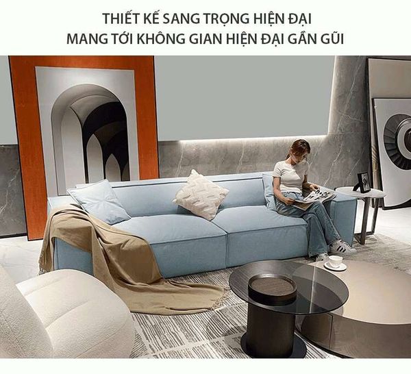 Ghế SOFA Phòng Khách Italia Vải Bố Bọc Đệm Mút Êm Ái - Nội Thất IGA - GC33