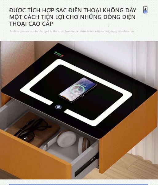 Tab Treo Tường Sạc Điện Thoại Không Dây Bọc Da Sang Trọng - Nội Thất IGA - GP307