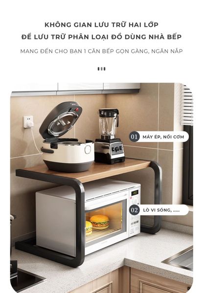 Kệ lò vi sóng đa năng tiện lợi cho căn phòng bếp - Nội thất IGA - GM157