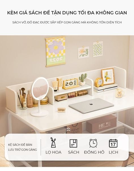 [Giảm giá 60%] Bàn Làm Việc - Học Tích Hợp Kệ Sách Tiện Lợi - Nội Thất IGA - GM161