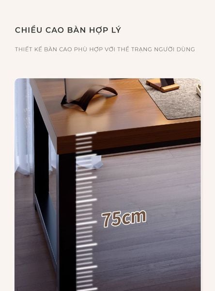 Bàn gaming chữ U cao cấp khung đen, mặt bàn dày, chắc chắn - Nội thất IGA - GM166