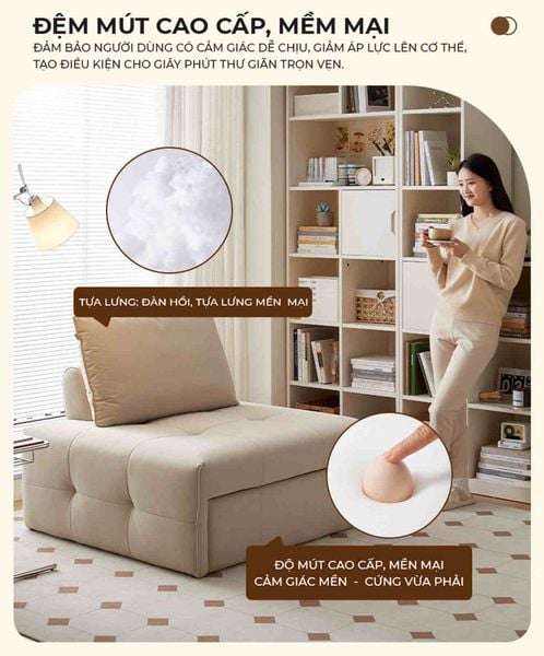 Giường Sofa Lông Cừu Gấp Gọn - Nội Thất IGA - GC40