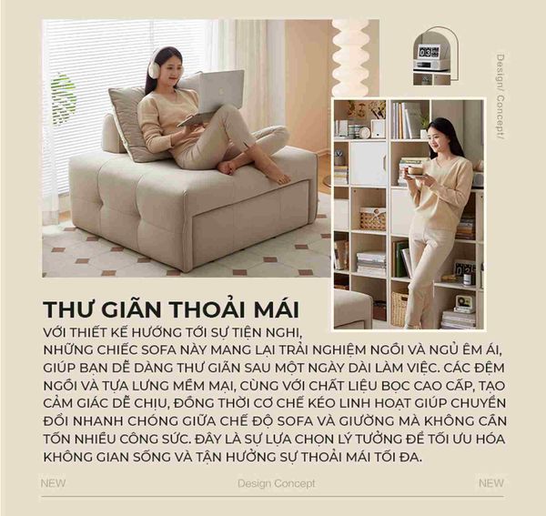 Giường Sofa Lông Cừu Gấp Gọn - Nội Thất IGA - GC40