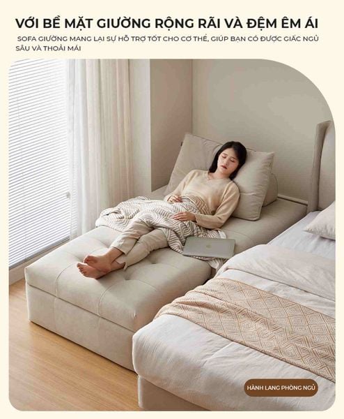 Giường Sofa Lông Cừu Gấp Gọn - Nội Thất IGA - GC40