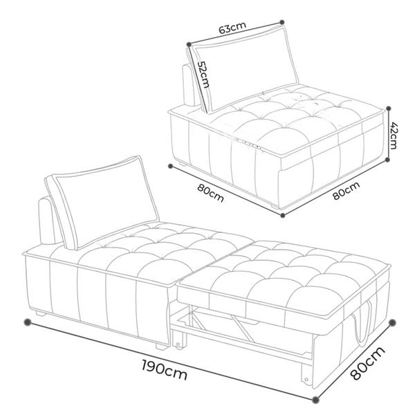 Giường Sofa Lông Cừu Gấp Gọn - Nội Thất IGA - GC40